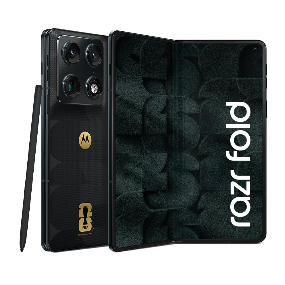 Smartphone Motorola Razr Fold 5G - FIFA World Cup Collection - 1TB 32GB (16GB RAM+16GB Ram Boost), Tela interna 8.1" e externa 6.6”, extreme AMOLED, IP49 - Preto