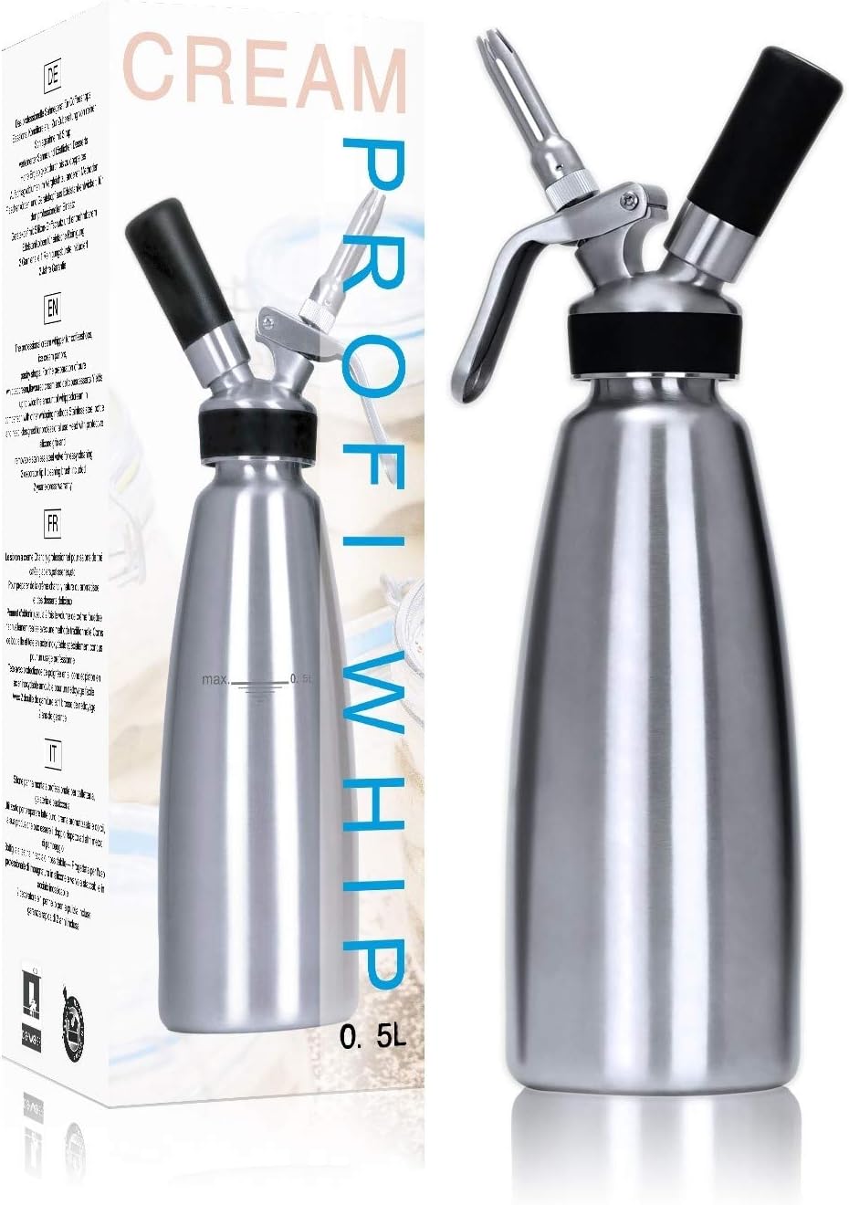 Whipped Cream Dispensers Stainless Steel Cream Whipper Mousse Siphon0