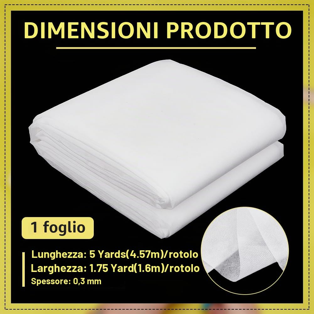 BENECREAT Sostituzione Del Tessuto Antipolvere per Tappezzeria Cambric Da 4.6 m, Tessuto Non Tessuto Bianco per Mobili, 1.6 m, Divani, Poltrone Reclinabili, Sedie, Riparazione Divani