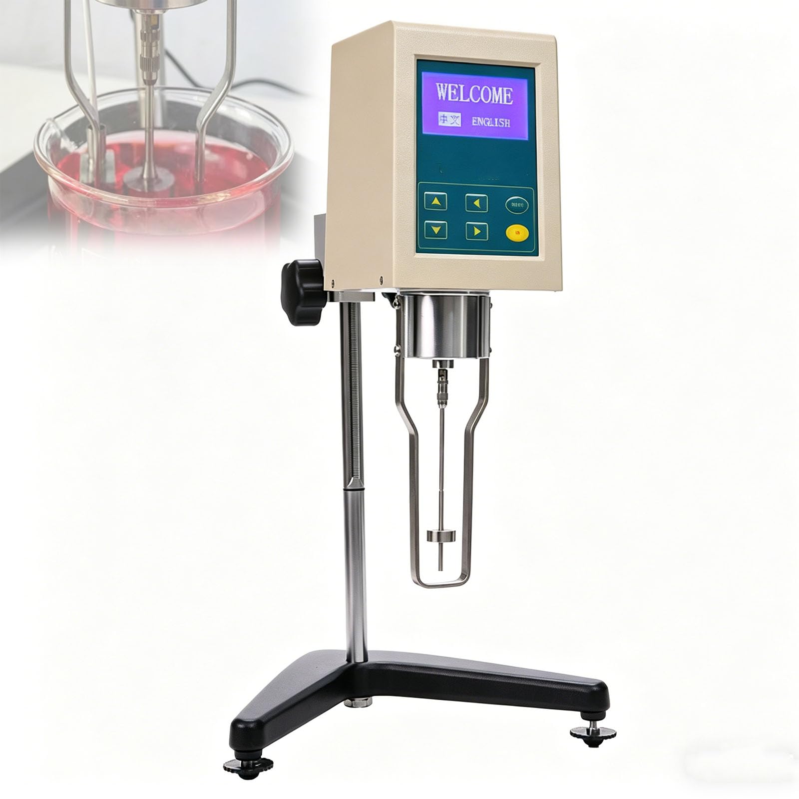 LTzygmion Digital Rotational Viscometer, Viscosity Meter with 4 Rotors and LCD Display, Range 1-100000 MPa.s, Speed ​​adjustable, for Fluid Viscosity Measurements