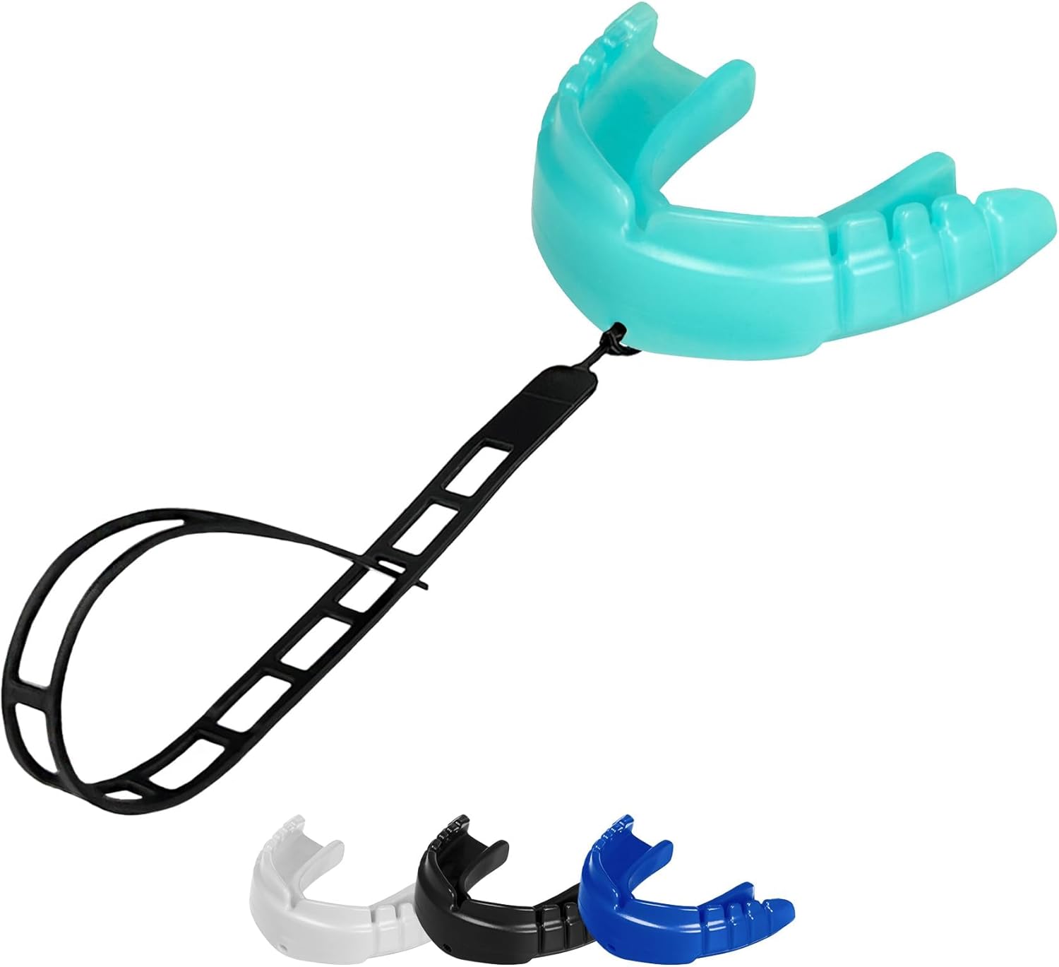 OPRO Snap-Fit Instant Level Braces Mouth Guard + Strap – Quick Protection Mouthguard for Lacrosse, jiu Jitsu, MMA Boxing Wrestling & Football Mouthpiece – Includes Mouth Guard Case (Adult, Green)