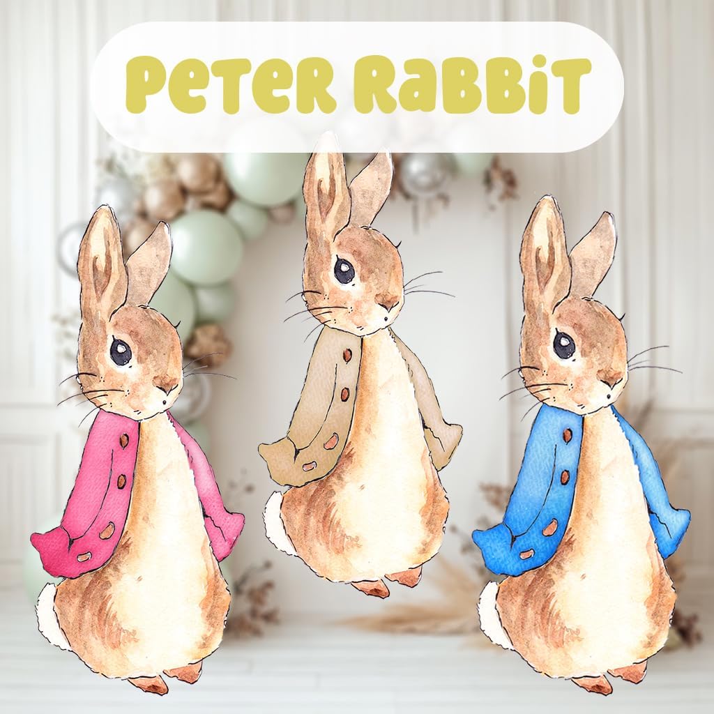 peRabbit Cutout Prop, Baby Shower Backdrop, Easter Decor, Birthday Decoration (Blue)