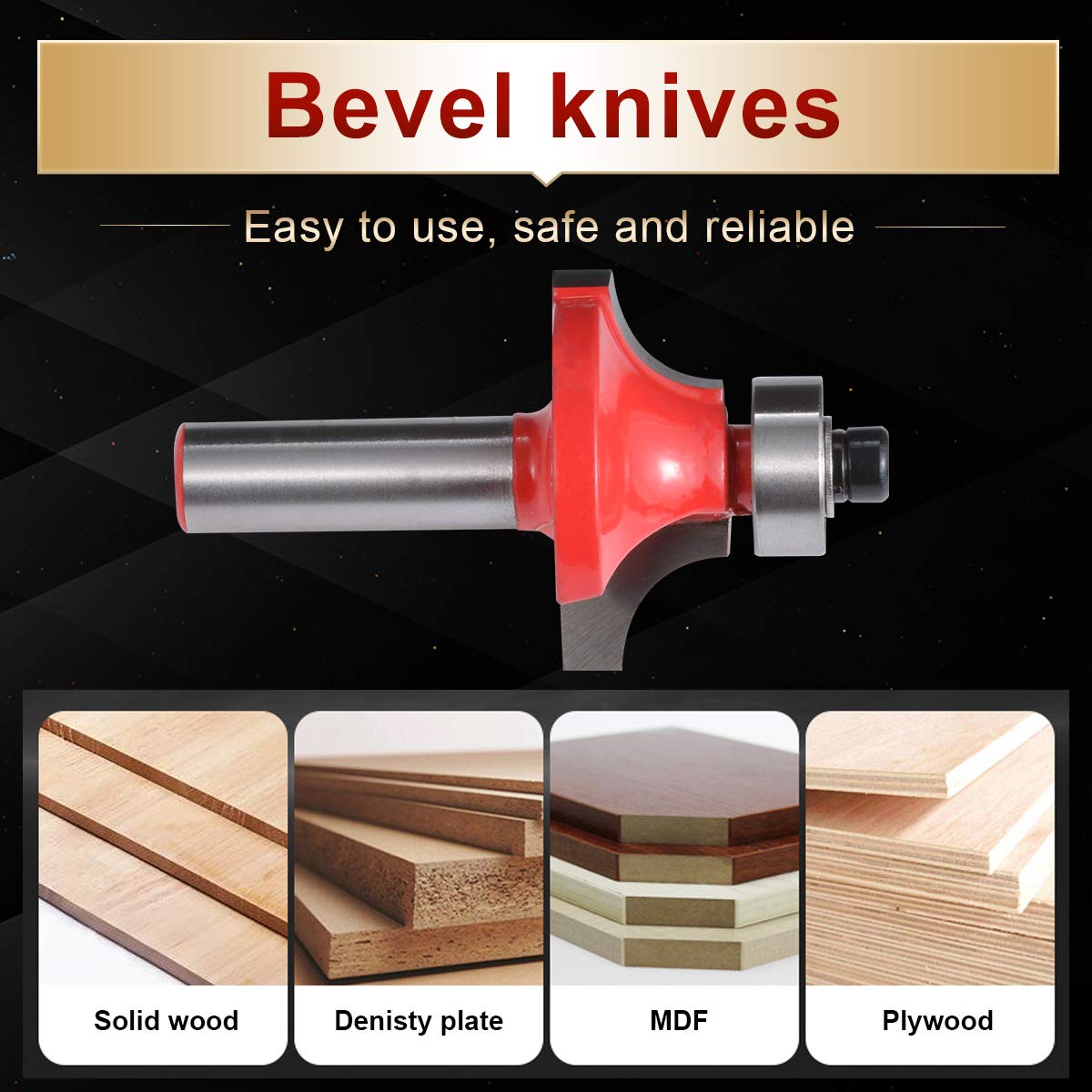 Punta KATUR per arrotondare, punta per router con bordi arrotondati arrotondati, punta per arrotondare angoli con codolo 8mm (codolo 8mm, larghezza 28.8mm, profondità 12.2mm, raggio 7.8mm