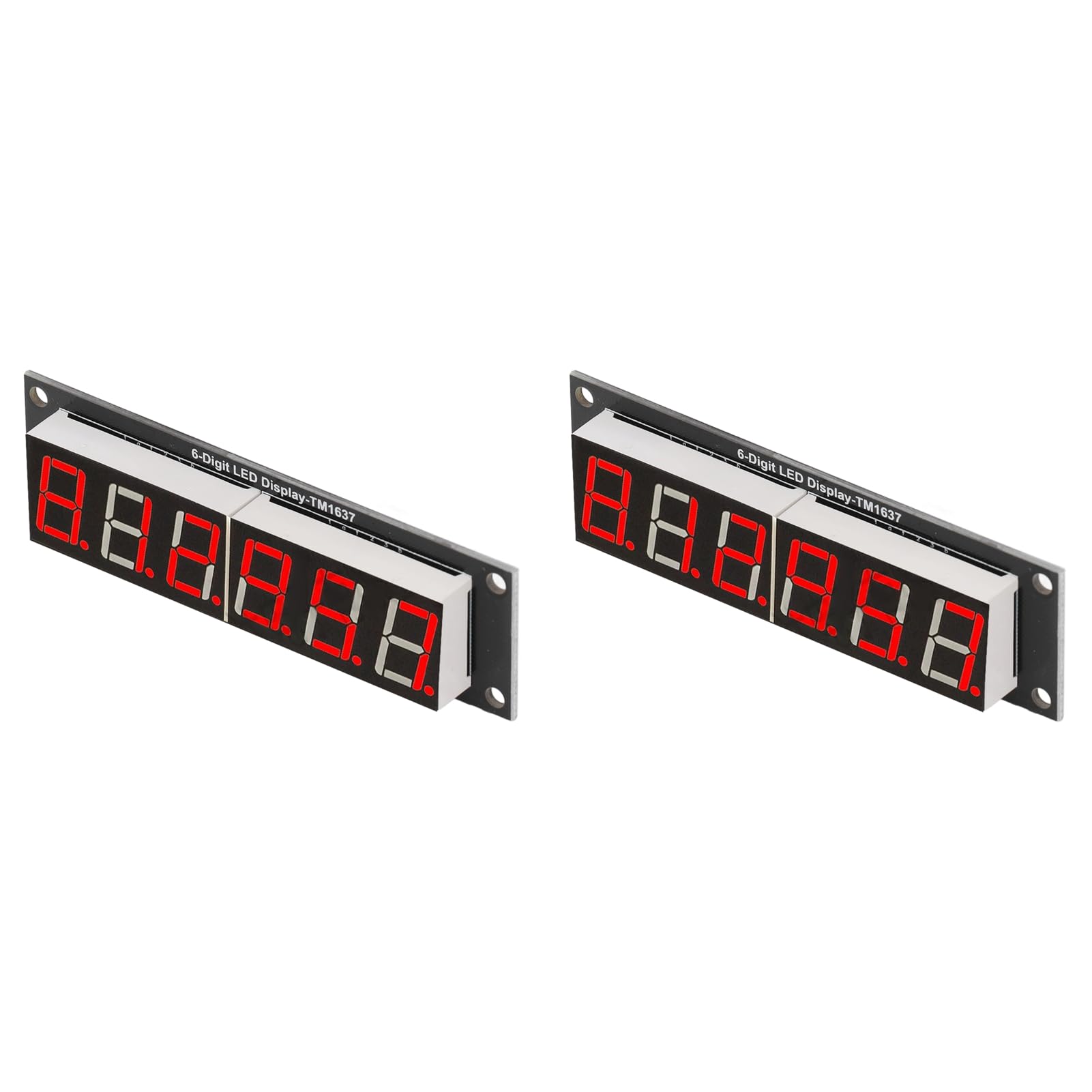 2 pcs Digital Tube Display Module LED 6 Digit 7 Segment Display Module 0.56in TM1637 Drive Chip Red Accessory