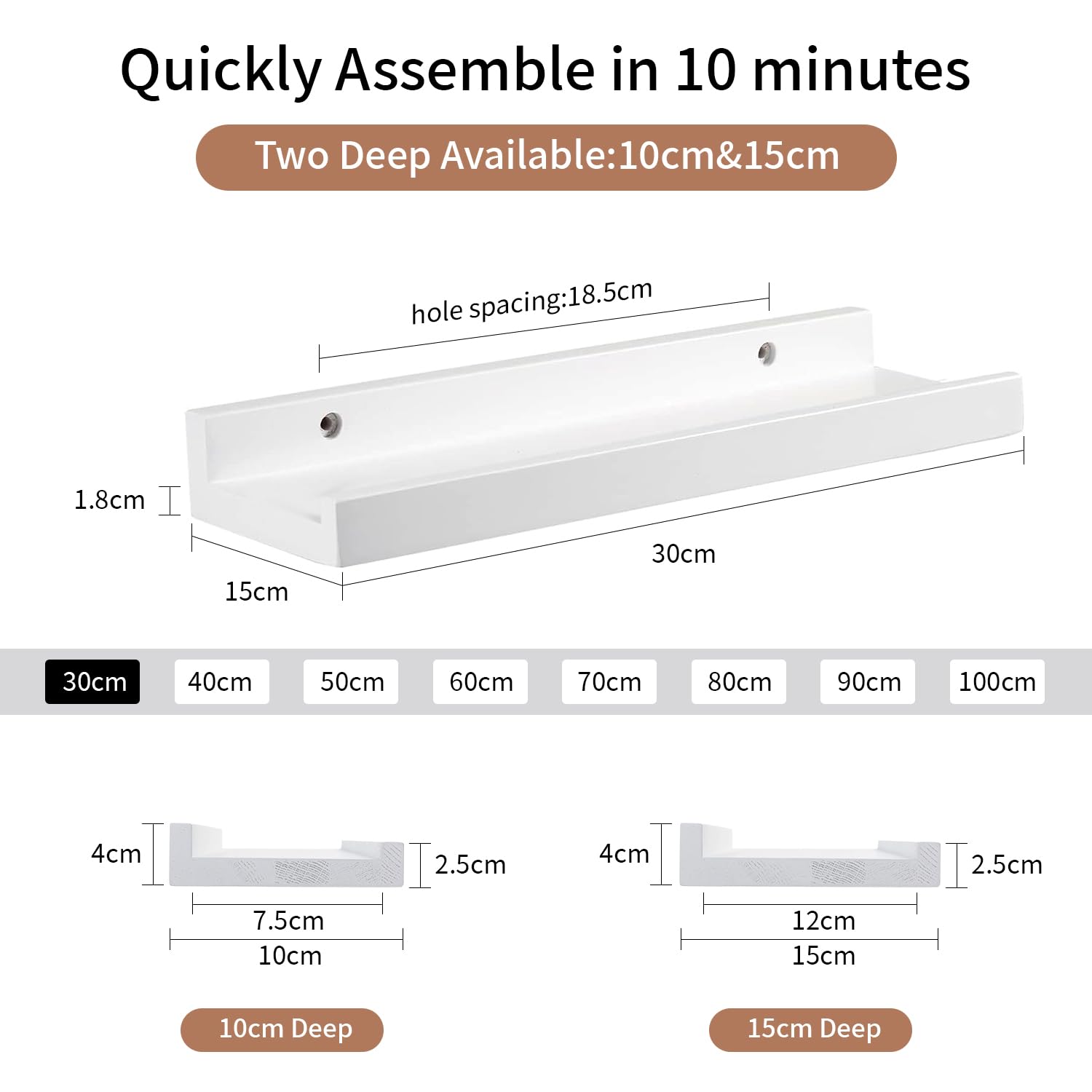 Gieanoo Floating Shelf White - Image 6