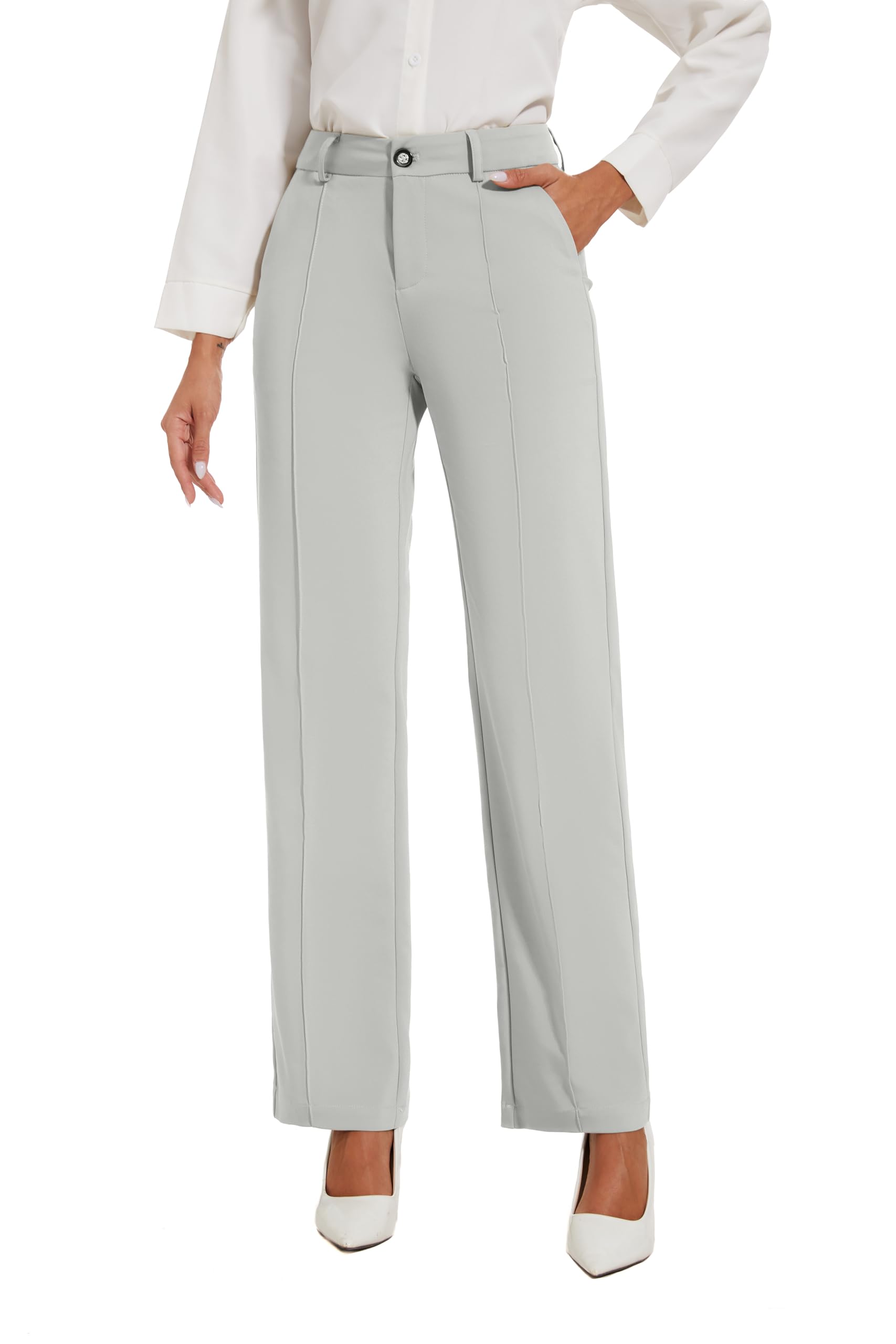 KICZOY Womens Dress Pants Stretchy Business Casual Work Pants Straight Leg Slacks for Office