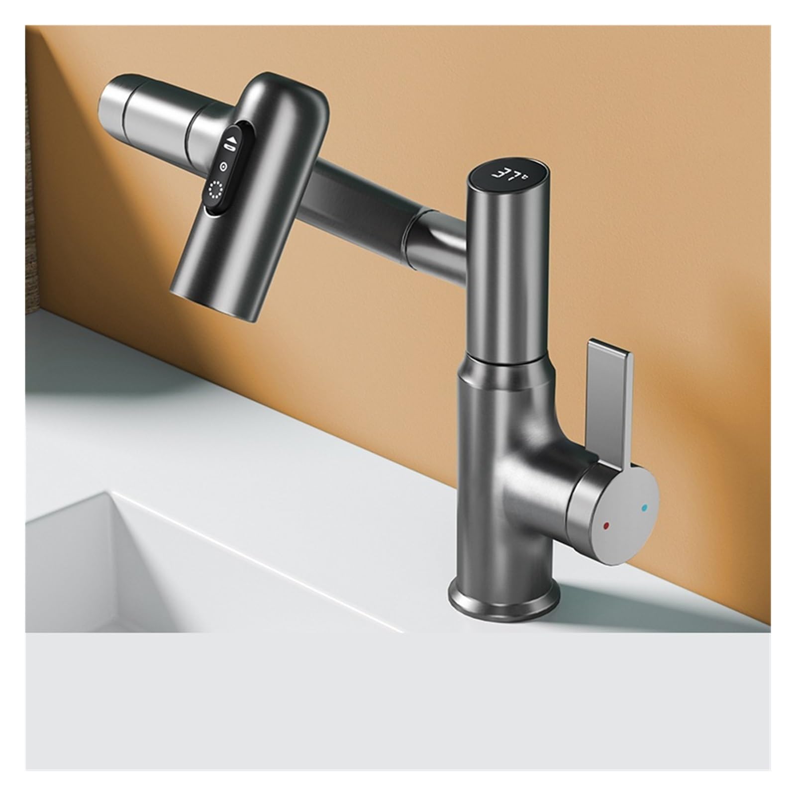 Robinet de cuisine trois modes de sortie d'eau avec douchette extensible