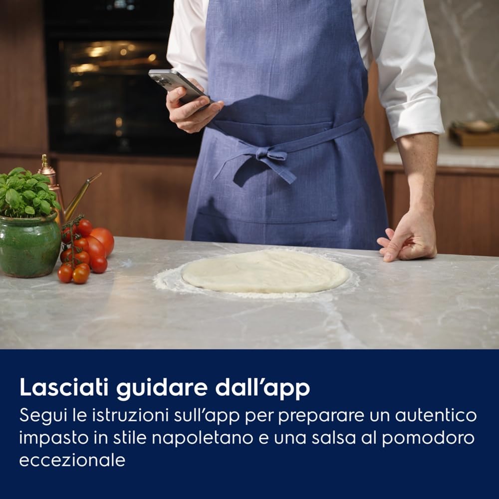 Electrolux COX8P08WH, Forno da Incasso Multifunzione Pirolitico, Autopulente, 72 L, PizzaExpert 340°C, Funzione Pizza in 2.5 Minuti, Vapore, Display Touch, Teglia in Ghisa e Pala Incluse, Wi-Fi, Nero