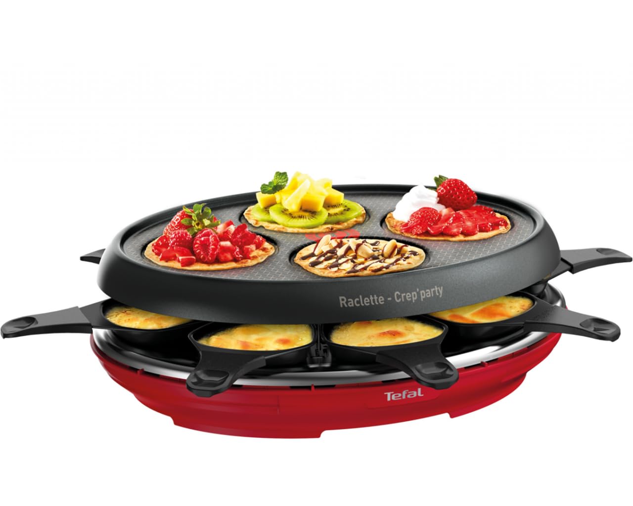Plaque multifonction Tefal Colormania 8 coupelles 1050 W Rouge