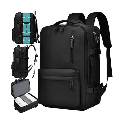 Mochila de Viagem Expansível 40L Impermeável - Feminina, Masculina - Bagagem de Bordo 10kg para Avião, Compartimento para Notebook, Executiva, Reforçada, Mala Mochila
