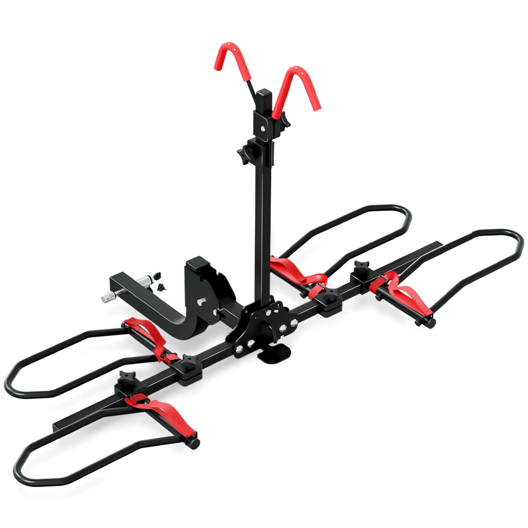 車用の折りたたみ式自転車ヒッチラック、締め具とストラップ付きのヒッチマウント 車用の折りたたみ式自転車ヒッチラック、締め具とストラップ付きの