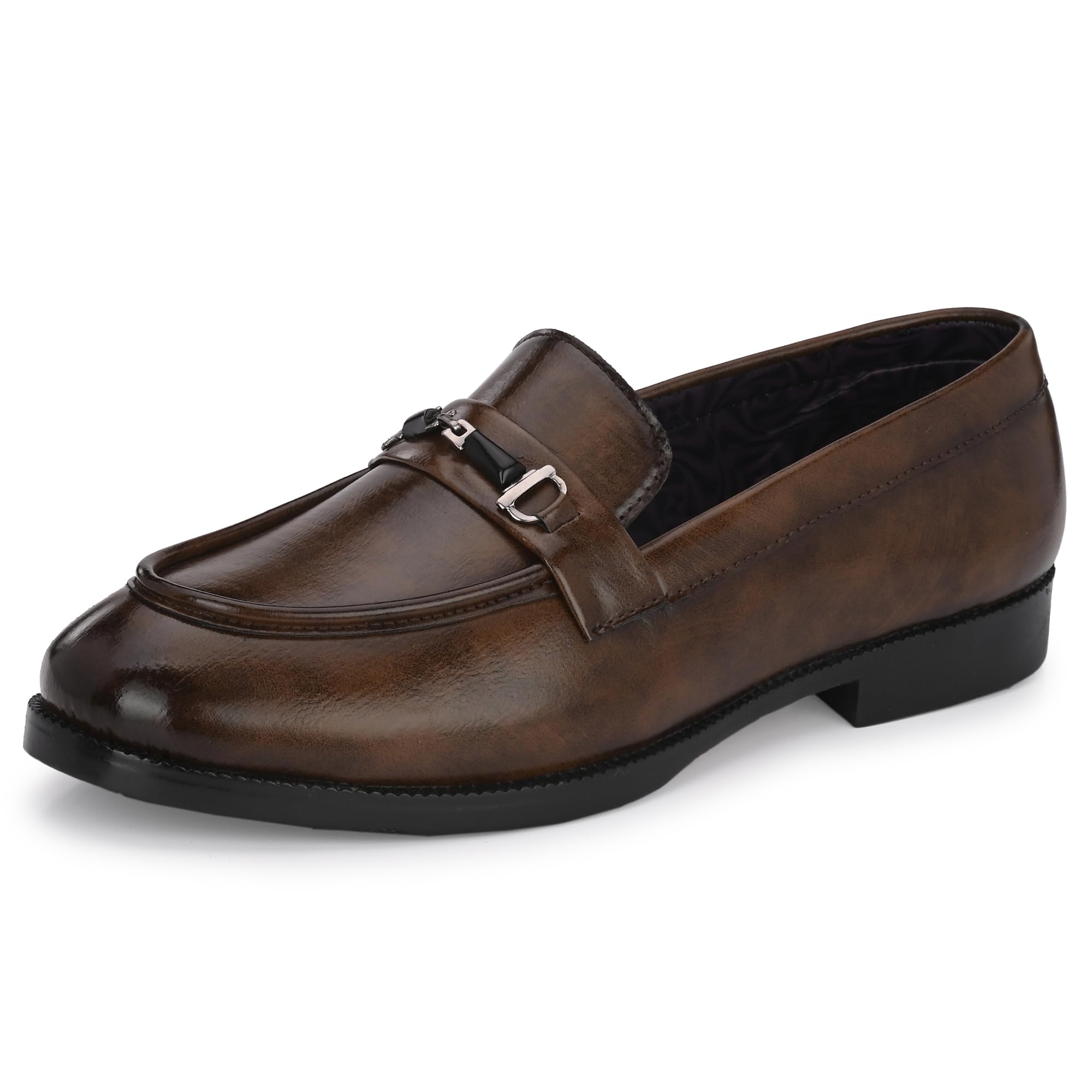 JAMARION Mens Synthetic Leather Brown Loafer Shoes - 6 UK (B0D7SL3CQ2) Amazon Price History, Amazon Price Tracker