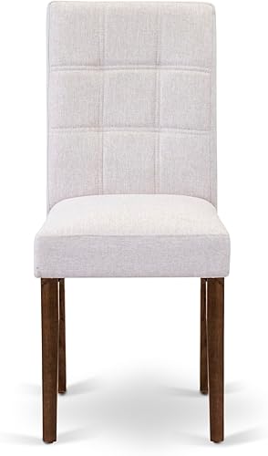 Miniatura 7 de East West Furniture ANAS3-AWA-08 Juego de mesa de comedor de cocina de 3 piezas contiene una mesa moderna y 2 sillas de comedor tapizadas de tela de