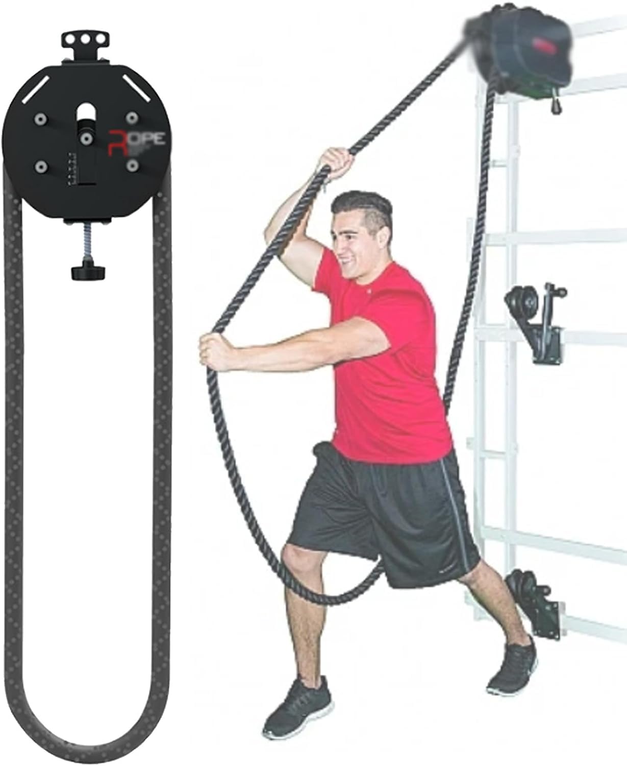 LSRFXF Suspension Endless Rope, Endless Rope Trainer Machine for Home, Pulley Rope Climbing Machine Adjustable Resistance Machine, Pull Rope Fitness Rope Training for Muscle Endurance