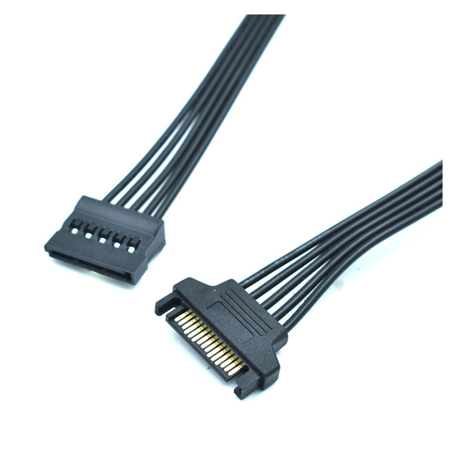 Générique Câble d'extension plat SATA mâle à femelle 15 broches, 20cm/60cm, 18awg(0.2M)