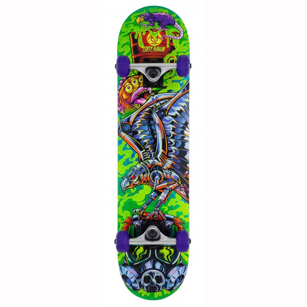 Skateboard complet Tony Hawk professionnel pour garçons et adultes, série débutant 7,75" + outil polyvalent 50 autocollants brillants