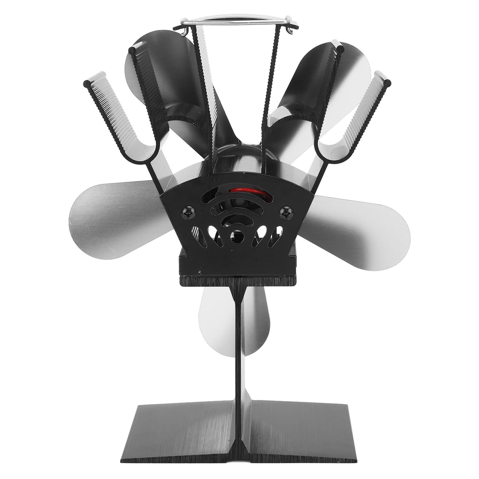 Fafeicy Ventilatore Termico 5 Pale per Stufa a Legna, Silenzioso, Ecologico, Senza Elettricità, per Camini e Stufe a Legna (SILVER)