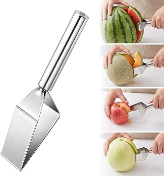 Stainless Steel Watermelon Slicer, 2026 Upgrade Triangle Watermelon Cutter Melon Divider Tool, Handheld Watermelon Cutting Tool Fruit Cutter for Kitchen Gadgets A-1Pcs