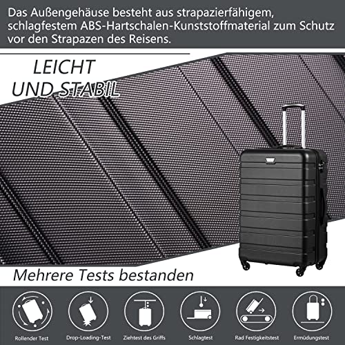 Koffer Set von Coolife in Hartschalen-Design mit Trolley-Funktion
