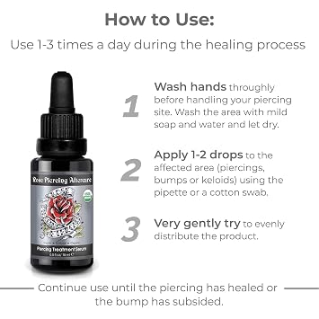 Piercing Aftercare & Bump Solution Keloid Removal Oil | USDA Certified Organic Vegan Piercicng Aftercare