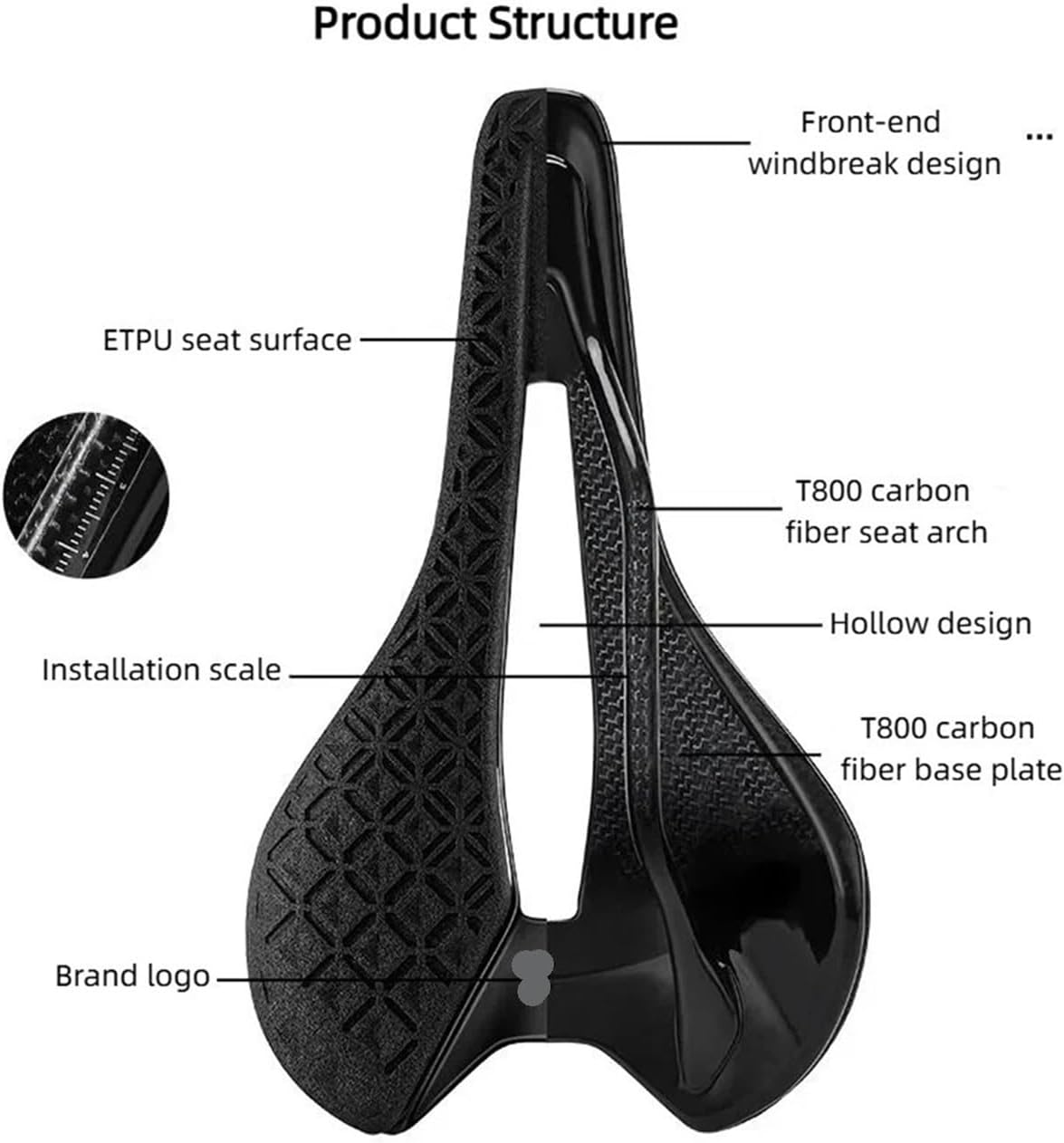 Ultralight 3D Printed Carbon Fiber Bicycle Saddle Hollow Breathable Cushion for Road Bike MTB Cycling Riding Accessory