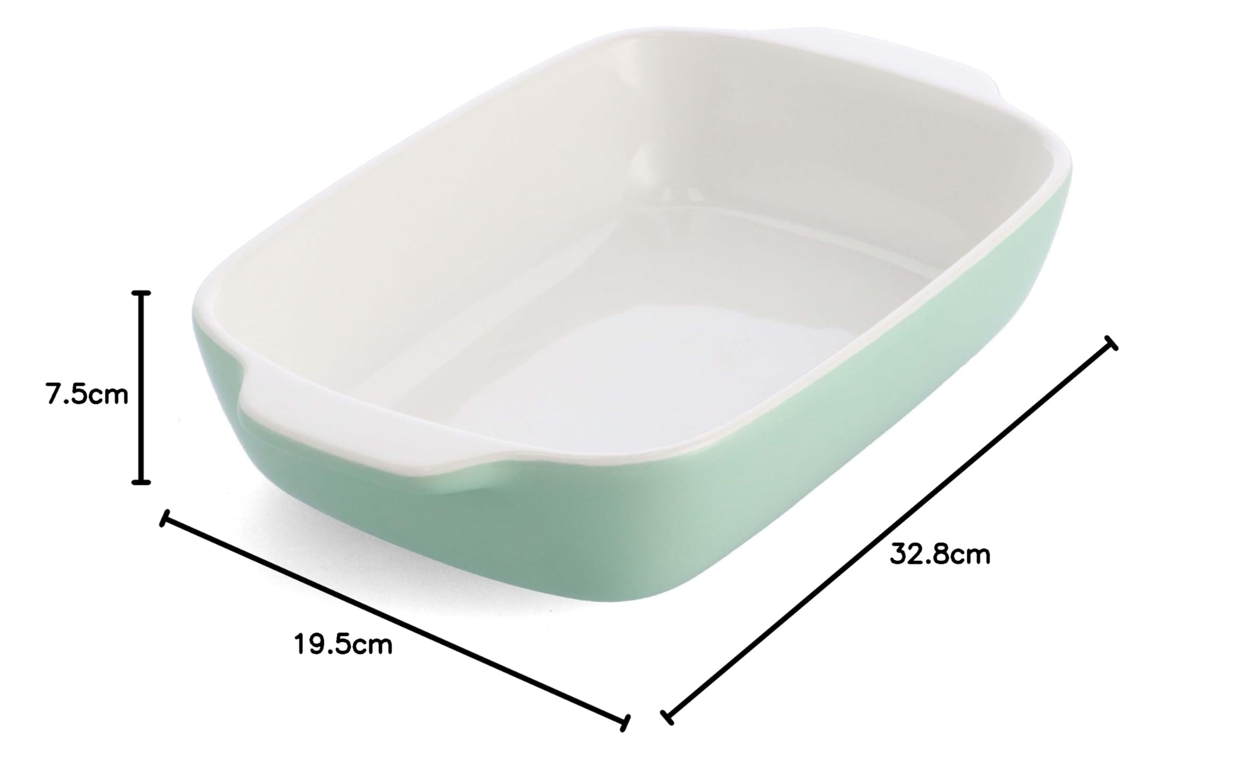 KitchenAid Stoneware Plat à Four Rectangulaire Antiadhésif en Céramique avec Couvercle en Bambou, 26 cm/1,9L, sans PFAS, Gain de Place, Va au four jusqu'à 260°C, Va au Lave-Vaisselle, Pistache