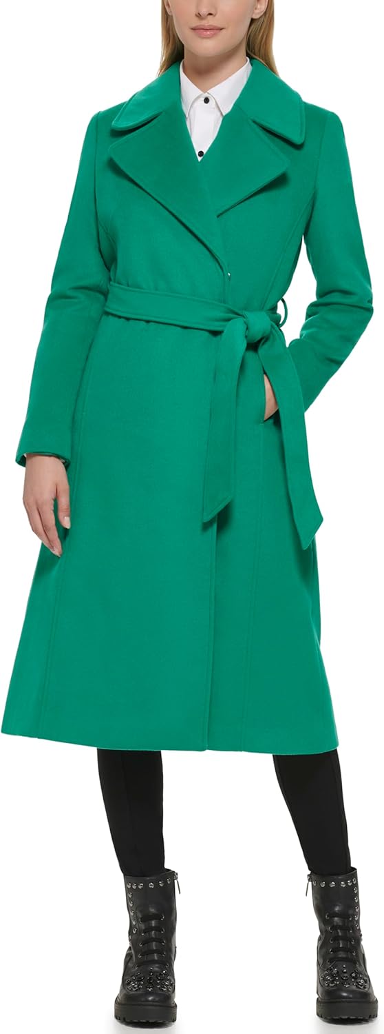 KARL LAGERFELD womens Luxe Twill Classic Belted Maxi