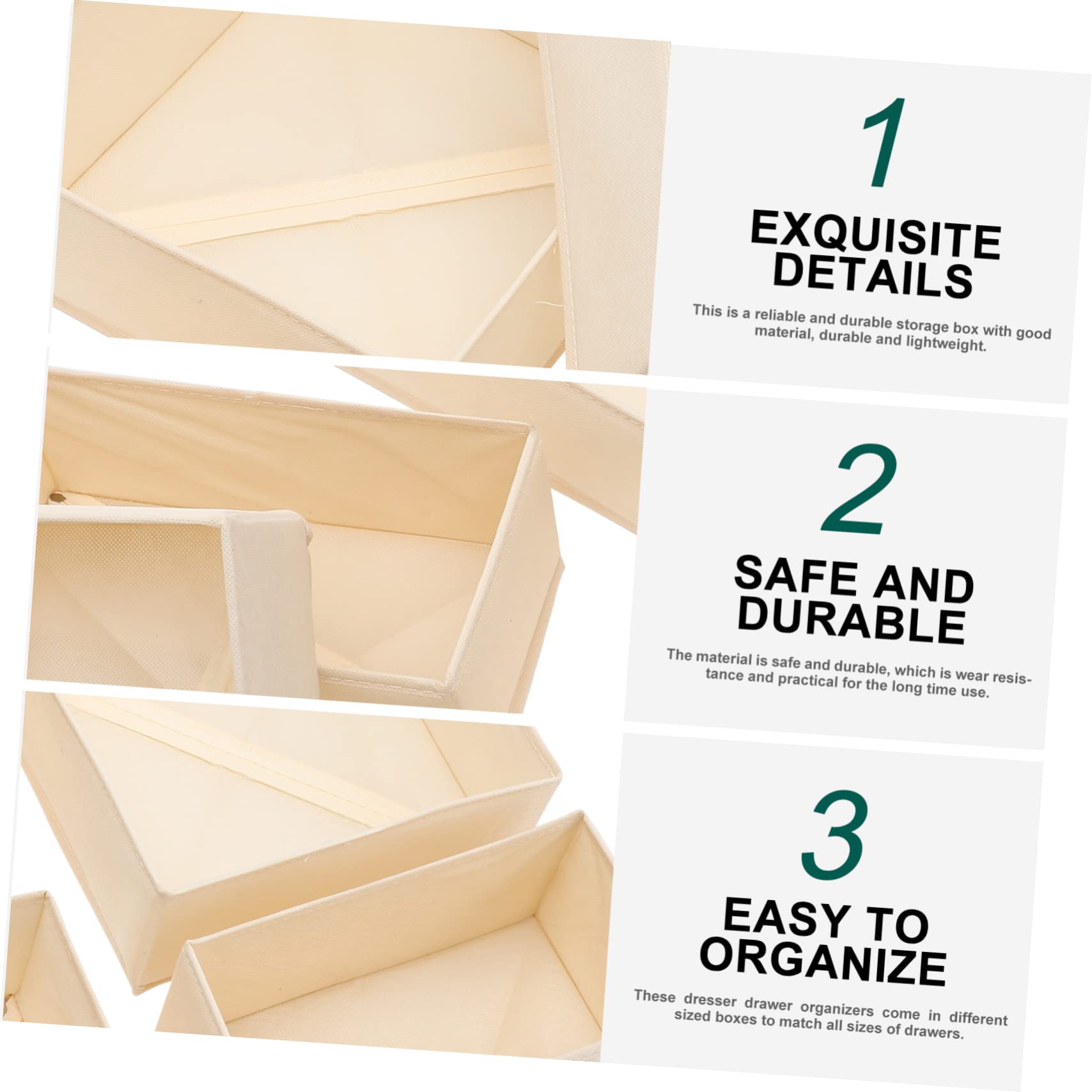 MAGICLULU Aufbewahrungsboxen Praktischer Schubladenorganizer Beige 6 Stück mit Reißverschluss Stabilem Pp Platten Rücken und Doppelt Feiner Naht für Unterwäsche und Socken