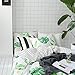 MKXI Botanical Duvet Cover for Children White Green Floral Kids Bedding Queen Bed Set Soft Breathable Bed Duvet Quilt Cover Cotton Tropical Leaves Print