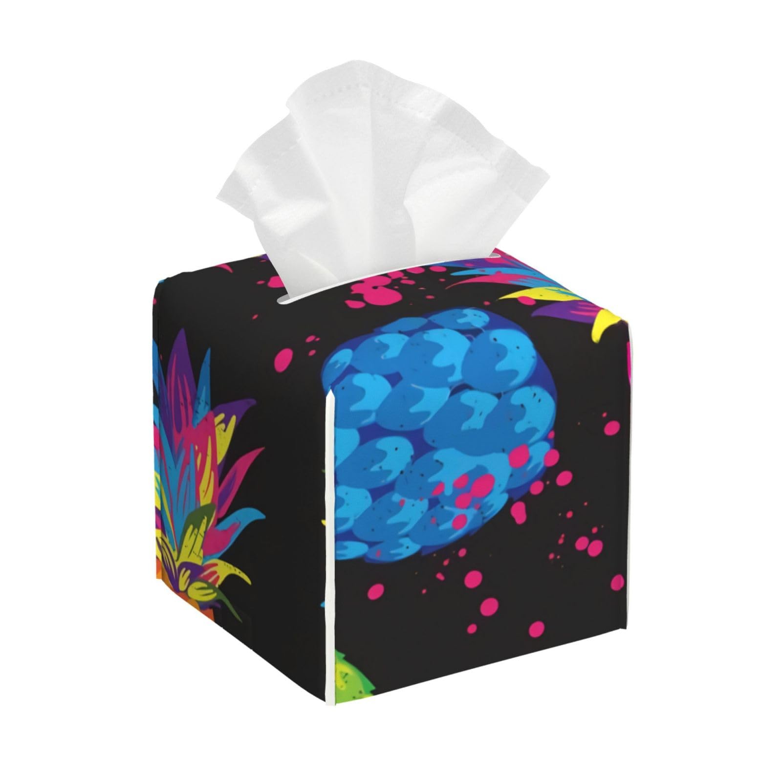 Xingfox As Pic Colorful Pine Tissue Box Cover, Fashionable Decorative Storage Box, Suitable For Most Places