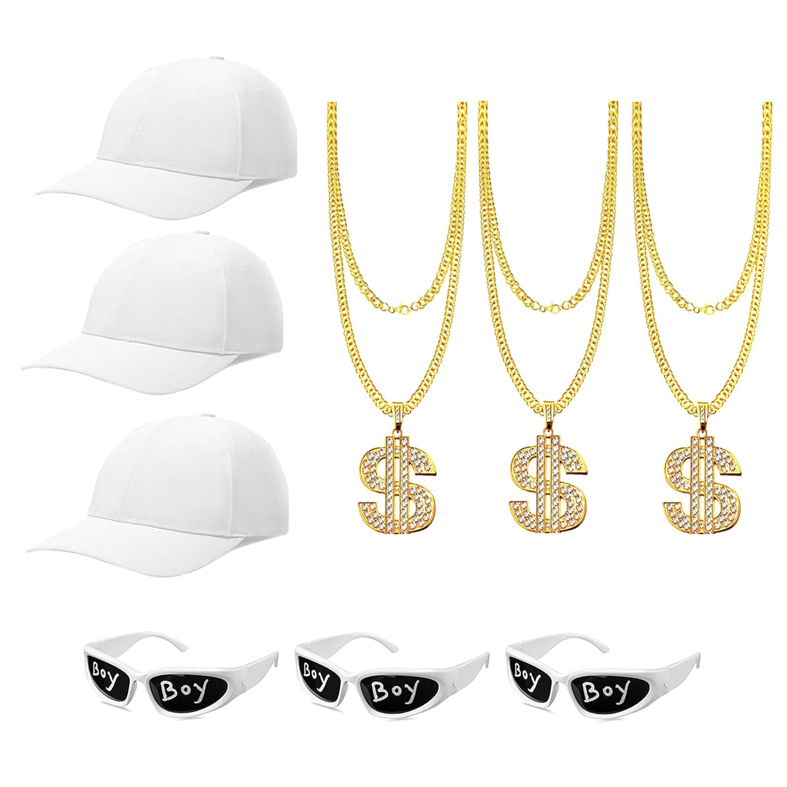 Ukontagood 12 Pcs Hip Hop Costume Kit Rapper Accessories