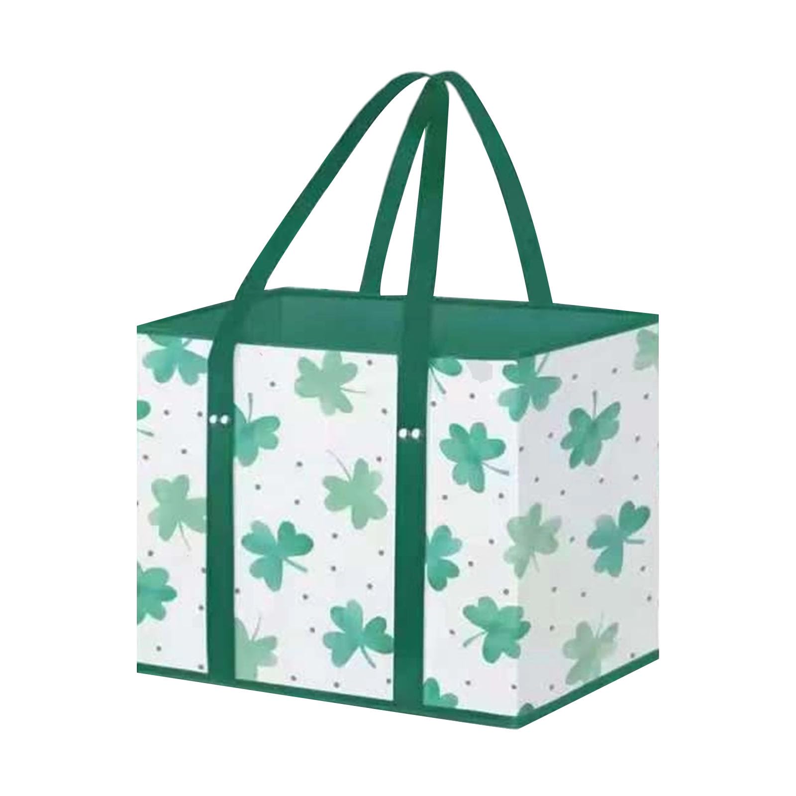 Multipurpose Nonwoven Shopping Basket Foldable Grocery Bag with Florals Pattern for Supermarket Outdoor Use Foldable Grocery Basket