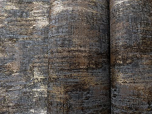 Am1Nah Distressed Wallpaper Industrial Metallic Wall Paper Non-Woven, 20.86'' X 393.70'', Charcoal & Gold, Not Peel And Stick #TOP7