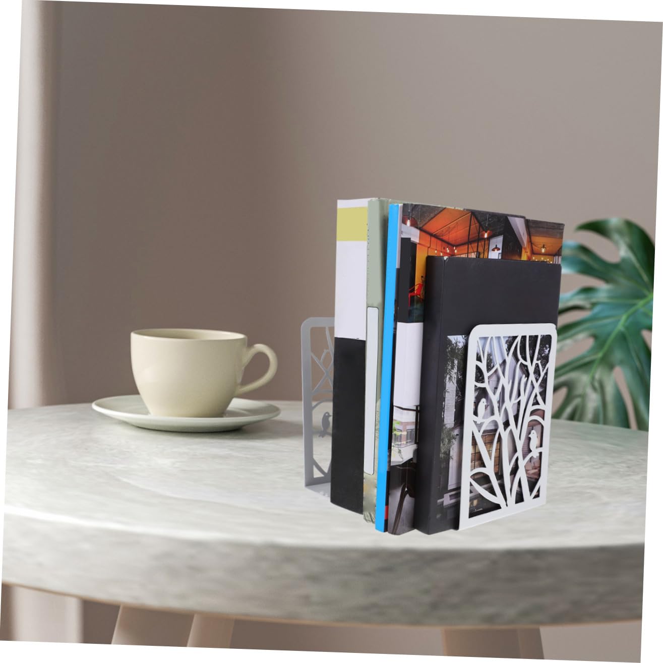 2 pezzi Fermalibri in Metallo Resistente Antiscivolo per Mensole e Scrivanie Supporto Stabile e Decorativo per Libri in e Biblioteca