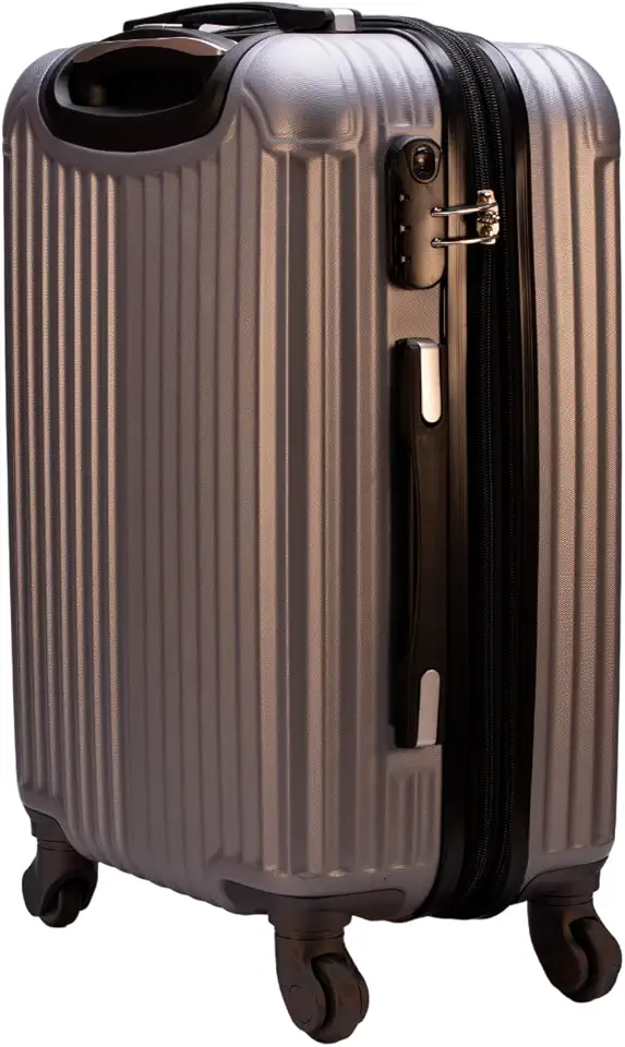 Mala de Viagem de Bordo Abs 10kg Expansiva ANAC 360 Graus com Senha (Prata)