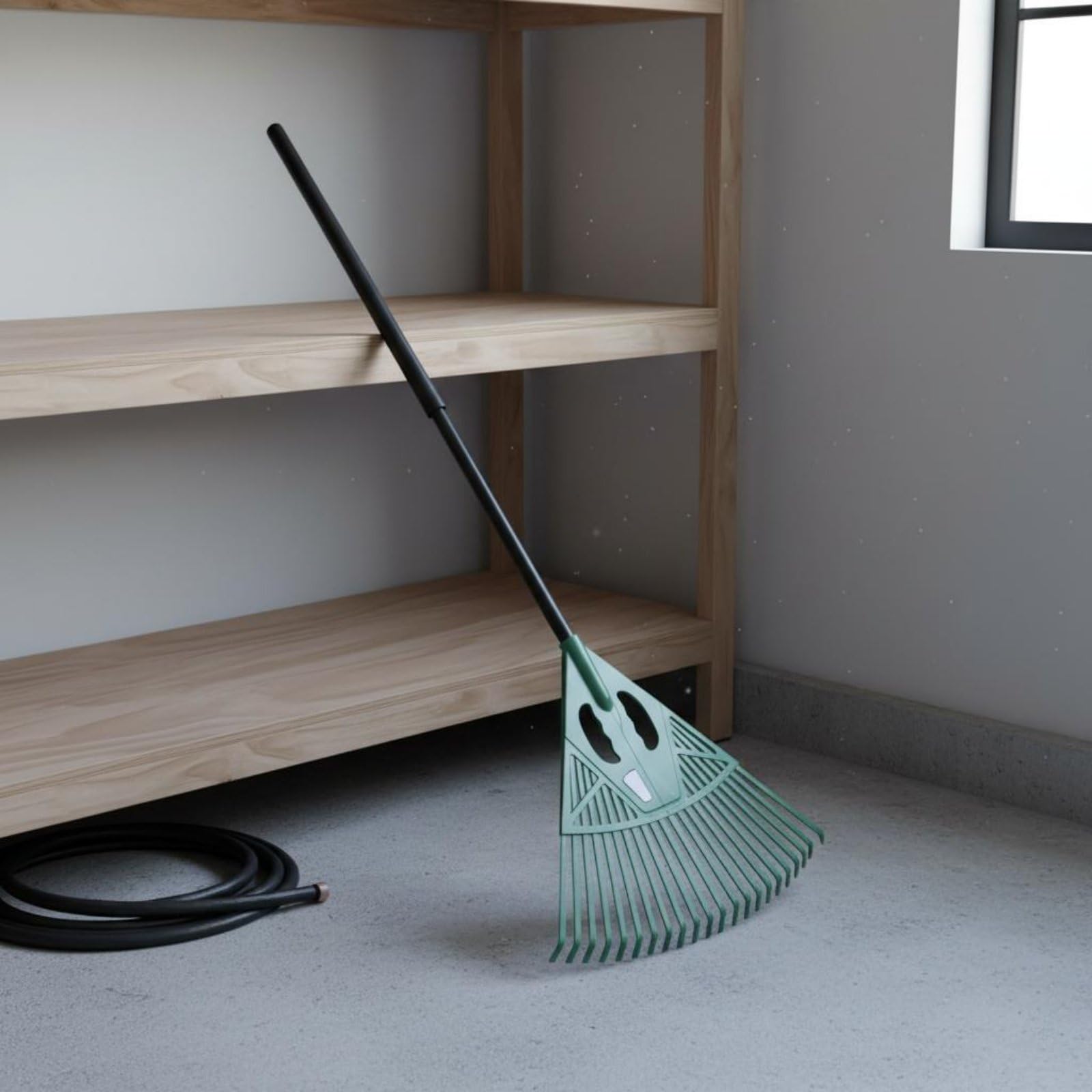predolo 2-in-1 Laubrechen multifunktional Laubsammler Handgreifer leicht zu Bedienen teilbarer Fächerbesen für Hausbesitzer, Gartenliebhaber, Garten, Hof , W Ss Griff