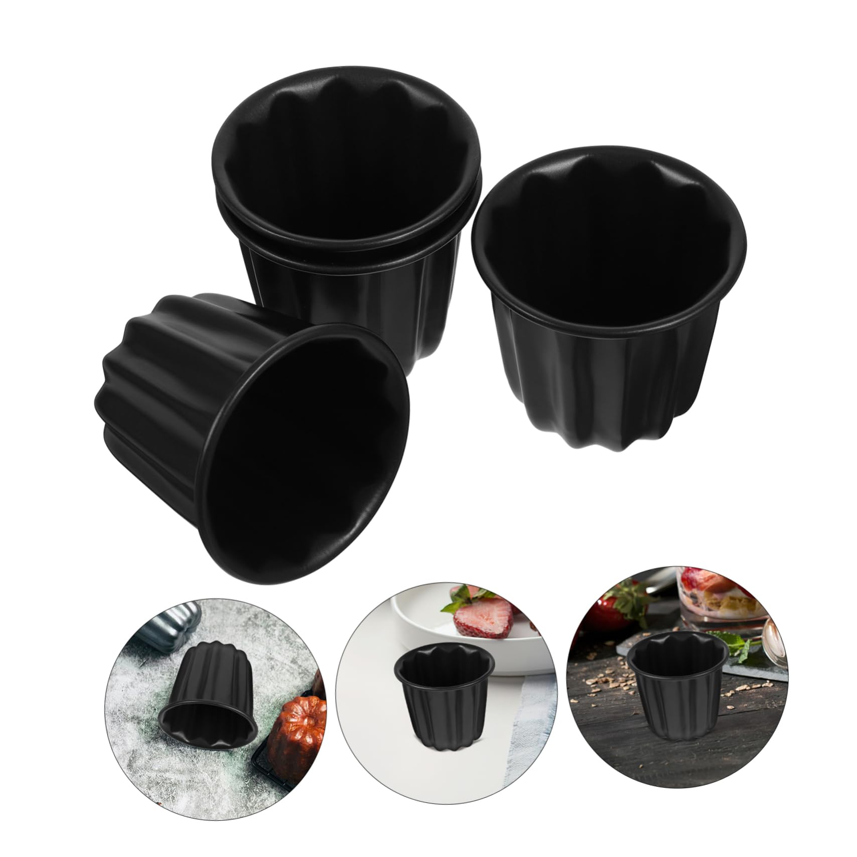 Mikinona 8piezas Moldes Antiadherentes Para Canelés y Muffins Molde De Hornear Multifuncional Para Tartas Puddings y Postres Para Cocinas y Reuniones Familiares