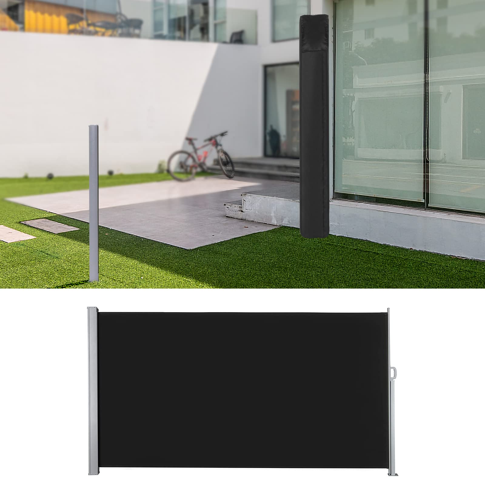 SUDIWEI Accessories Retractable Side Awning Cover (Only Cover，Does not Include Side Awning) Cover Suitable for 79''*118''Retractable Privacy Screen 6''L*6''W*80''H Patio Retractable Awning Cover