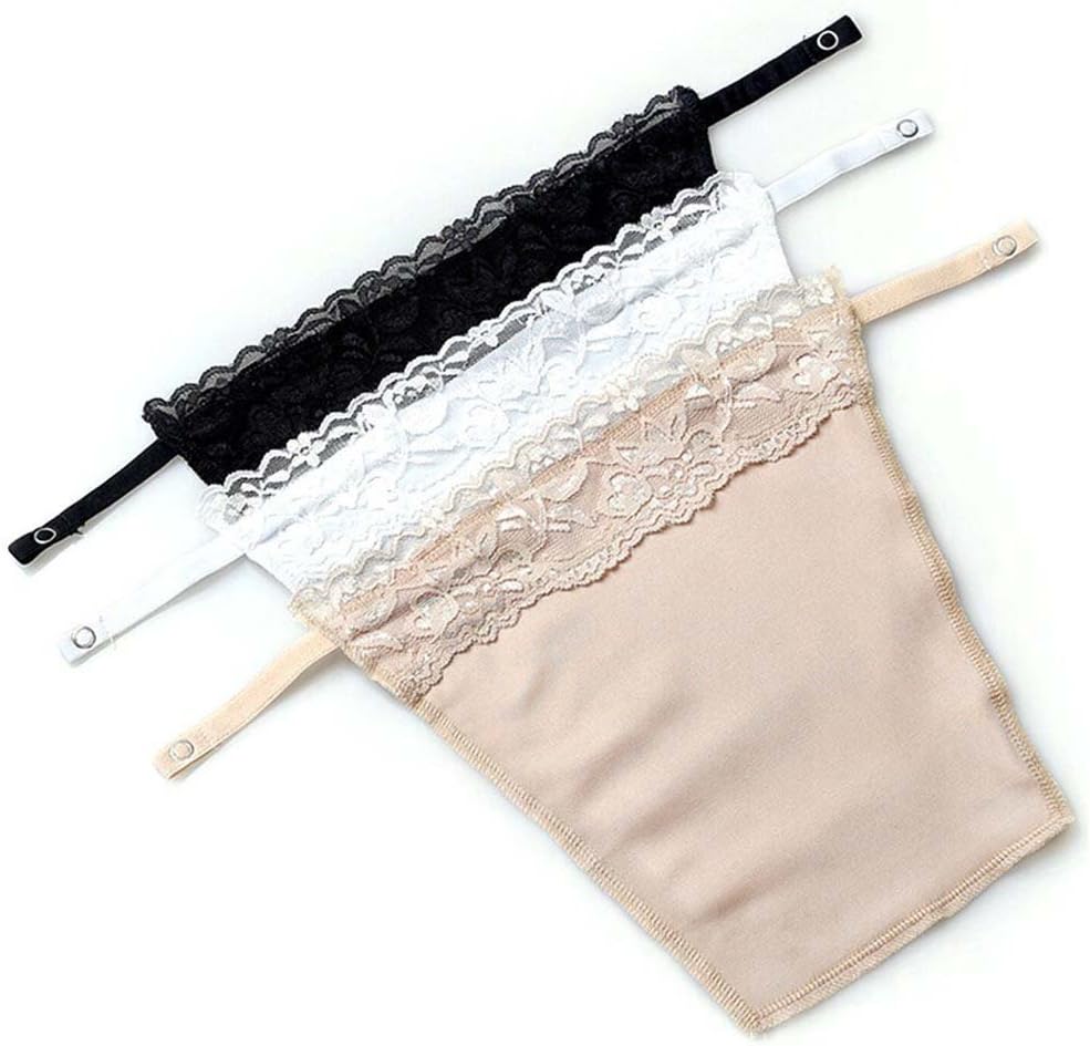 YEKEYI Lady Lace Clip-on Mock Camisole Bra Insert Overlay Modesty Panel Vest
