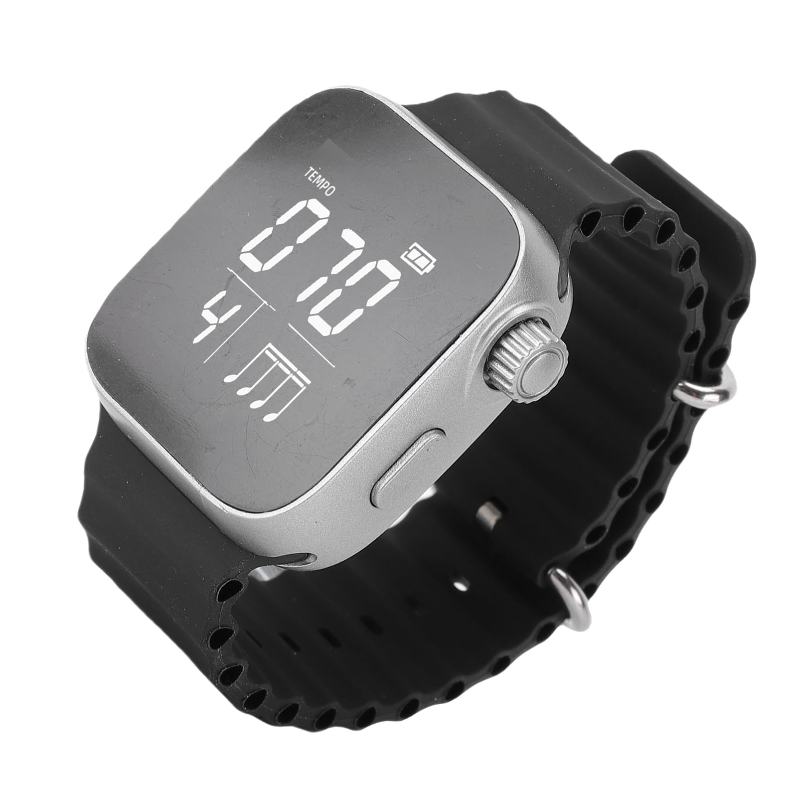 Bewinner Reloj con Metrónomo Vibratorio para Músicos y Entusiastas del Fitness, Entrenador de Ritmo Portátil con Ajustable 40-240 BPM, Modo Deportivo, Pantalla LCD, Recargable por USB (BLACK)