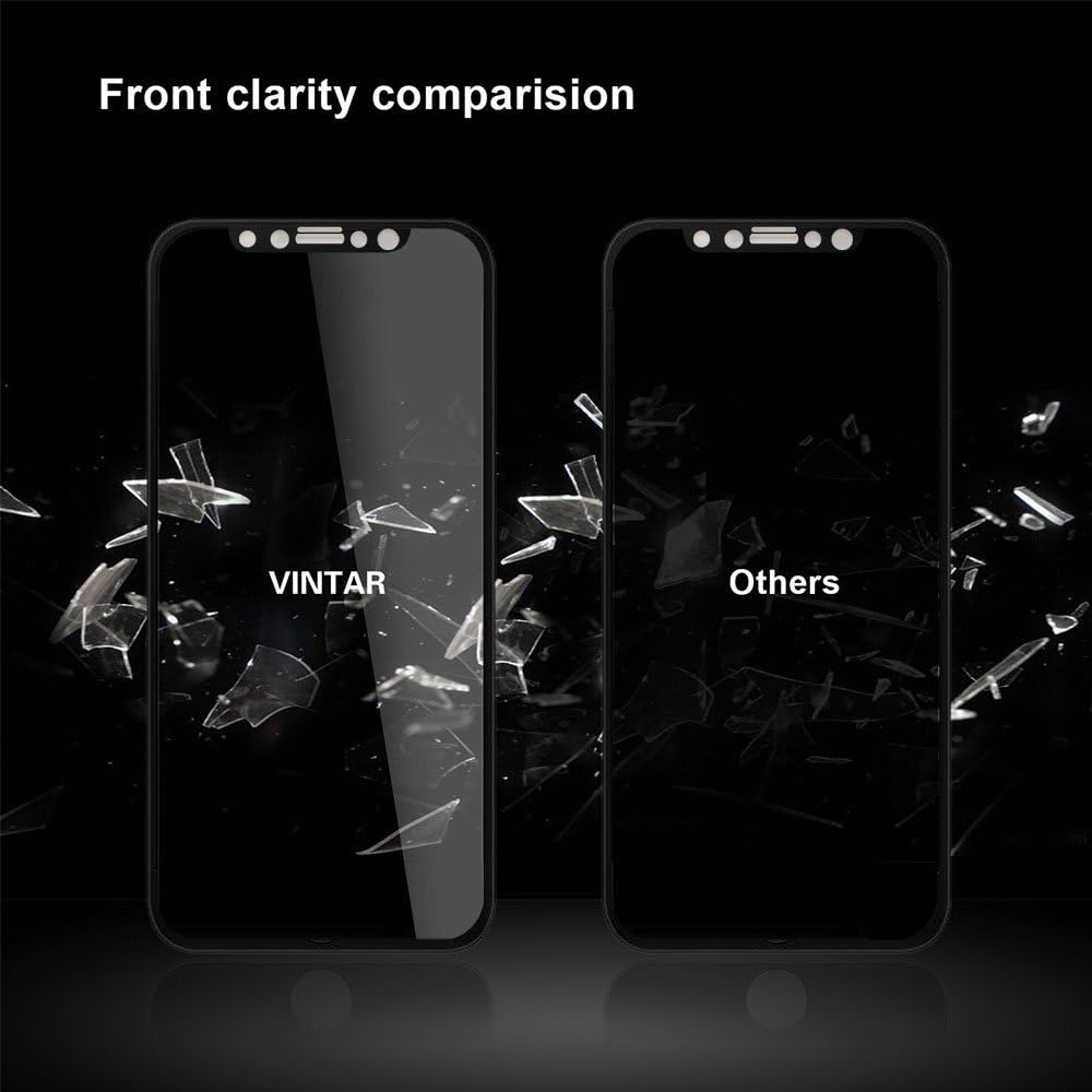 Vintar [3D Full Coverage] Privacy Screen Protector Compatible iPhone X/iPhone Xs, 9H Anti-Spy Tempered Glass Screen Protector, (Black)