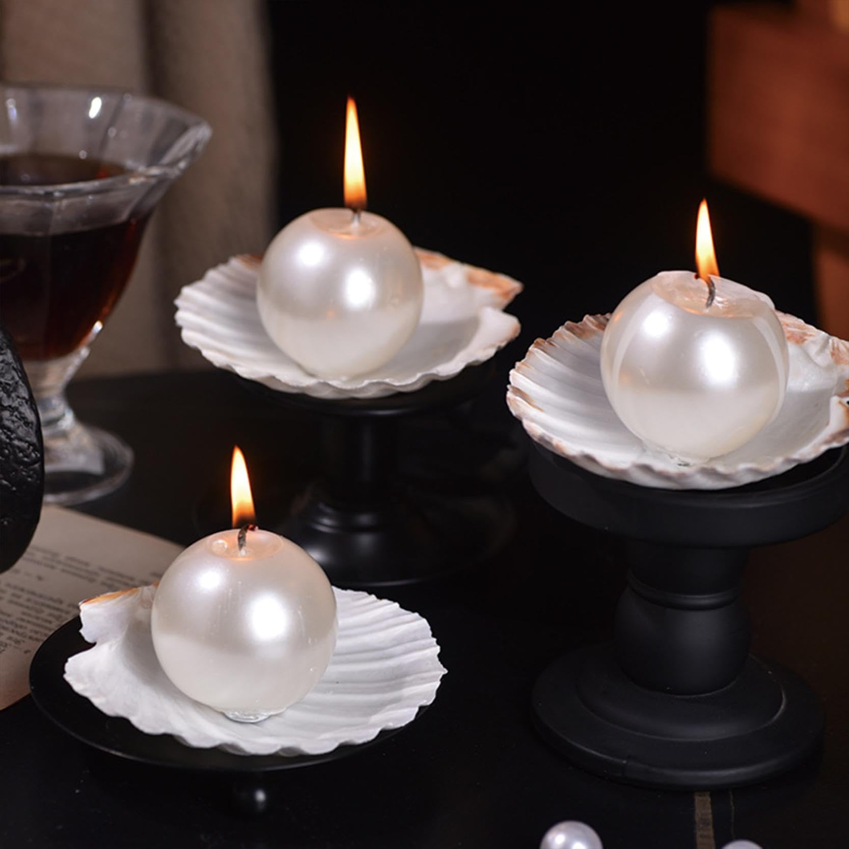 Paquete de 2 velas perfumadas en forma de perla, vela decorativa de cera de soja aromática para fotos, cumpleaños, boda, vacaciones, fiesta, regalo, vela perfumada para el día de la madre, meditación