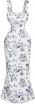 GORGLITTER Bodycon ruche floral féminin Midi Robe Mesh Fishtail Mariage Invité Cocktail Robes de soleil 2026
