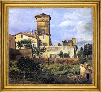Art Oyster Johan Christian Claussen Dahl A Scene of the Villa Malta - 20" x 25" Premium Canvas Print with Gold Frame