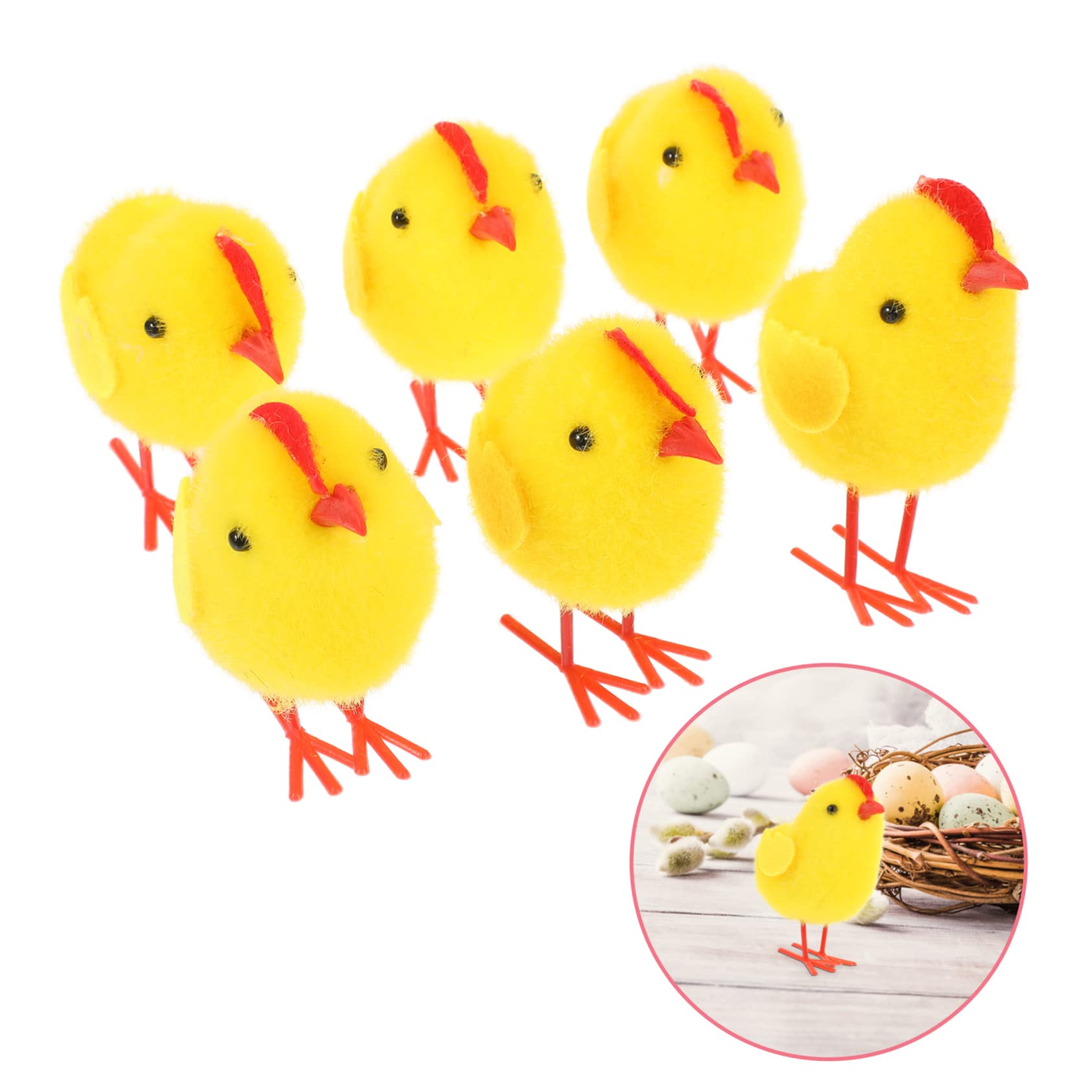 Zerodeko 30 Pz piccolo ornamento di pollo giallo pulcini di pelliccia di pasqua finti pulcini pasquali giocattoli per bambini il decorazioni di pollo pasquale