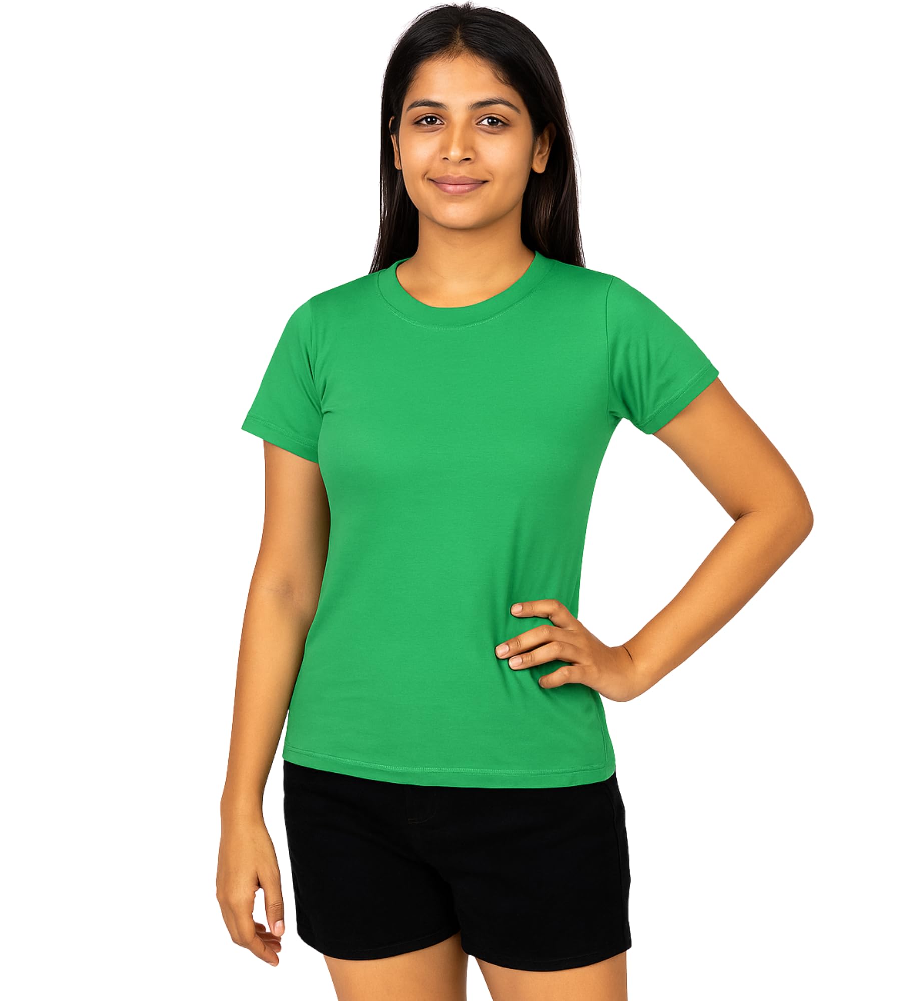 hangout hub HH95 Tshirt for Womens | Regular Fit | Super Combed Cotton Women T-Shirt | Solid Plain Tees | Round Neck T Shirt | Half | Pack of 2 | 3 | 4 | 5 | 6-picture-51