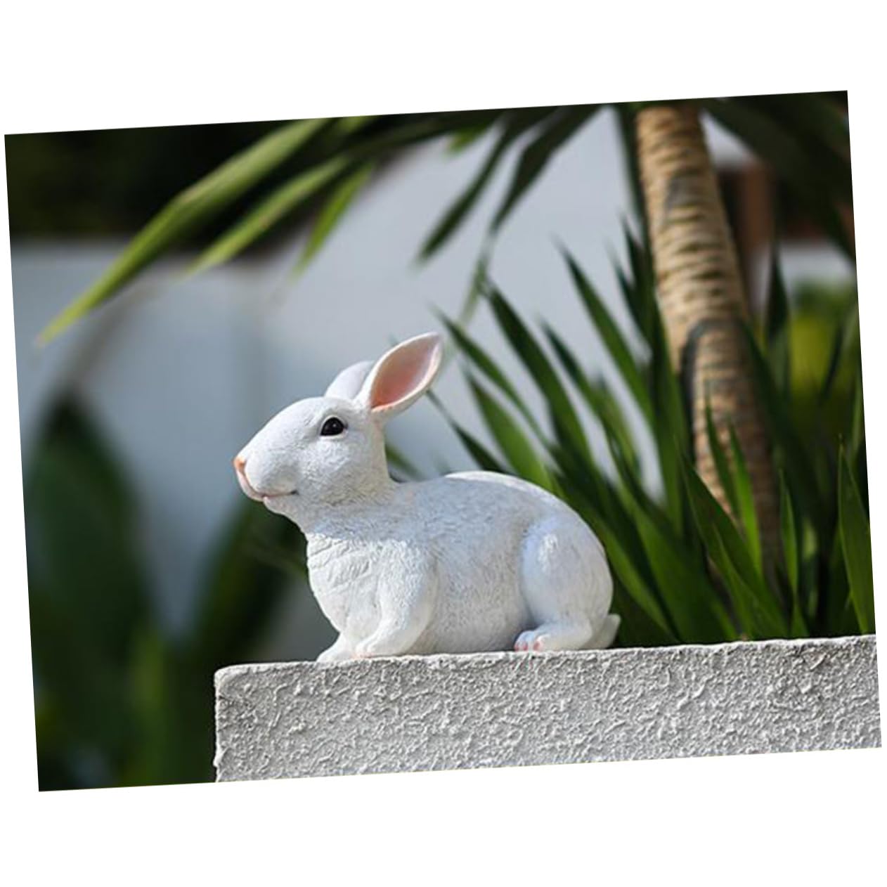 Cabilock Decorazione Coniglio in Resina Bianco Facile da Pulire per Giardino e Balcone Ornamento Delicato e Raffinato per Decorazioni la Casa