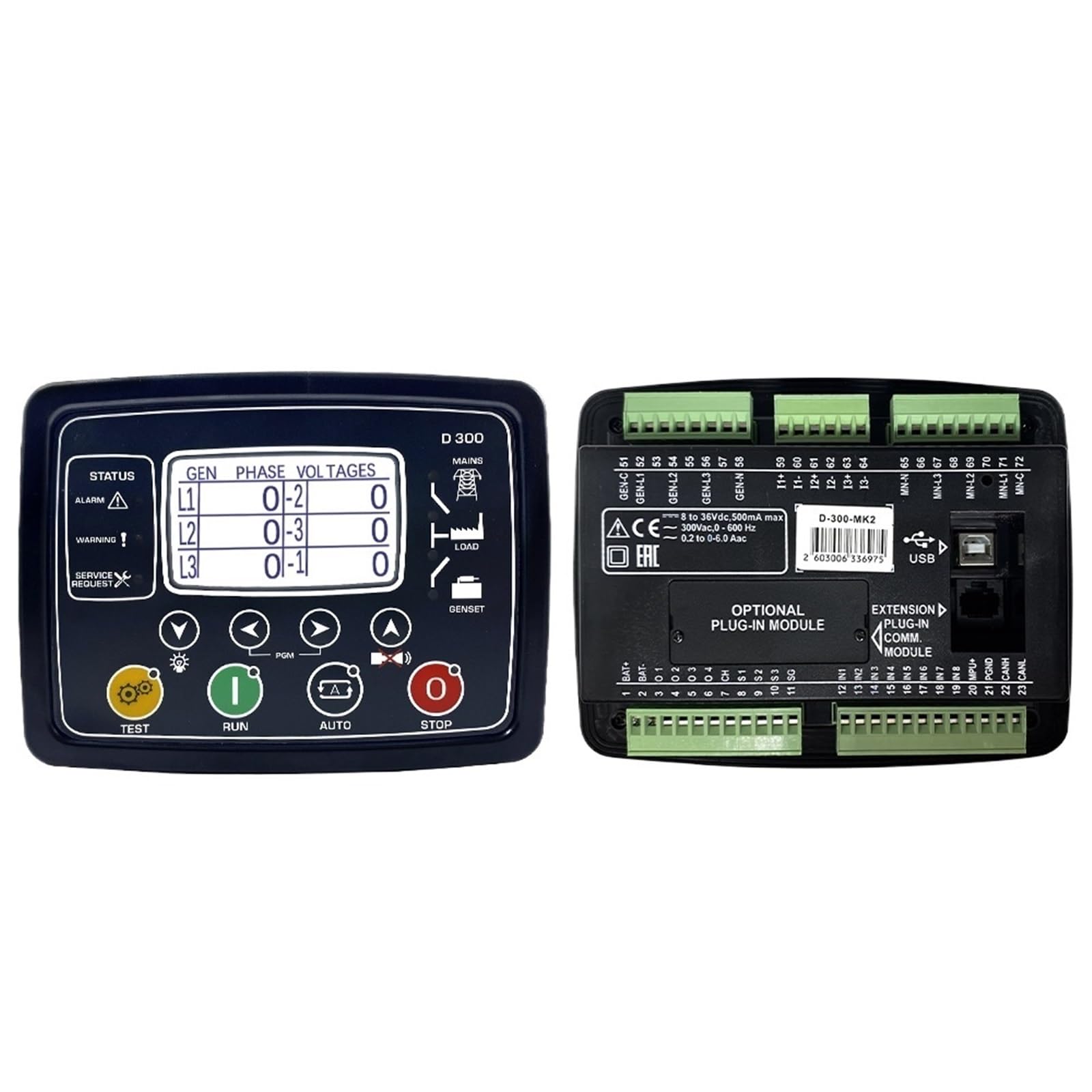 ZXAOMMBEA D300 MK2/MK3 Controller Panel with D-300 Diesel Generator Control Module & Genset Unit Parts