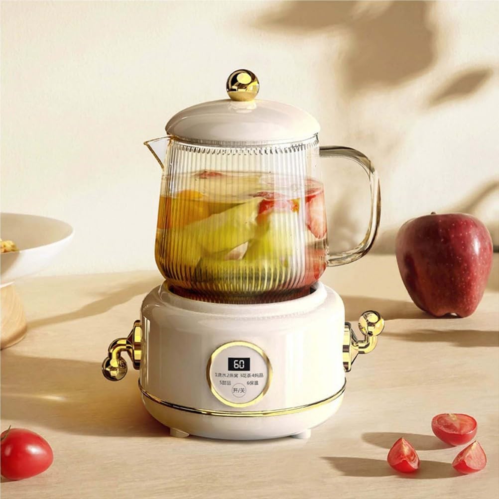 Mini Electric Kettle 0.8l, Stainless Steel Glass Tea Kettle with Fast Boil & Auto Shut Off, Bpa-Free Healthy Stew Pot Multifunctional Hot Water Boiler for Home Office Travel,0 001