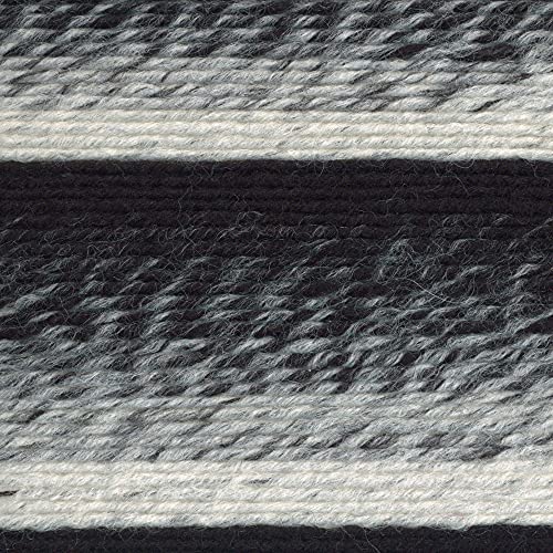 Image of Lion Brand Yarn (1 Skein) Scarfie Bulky Yarn, Cream /Black